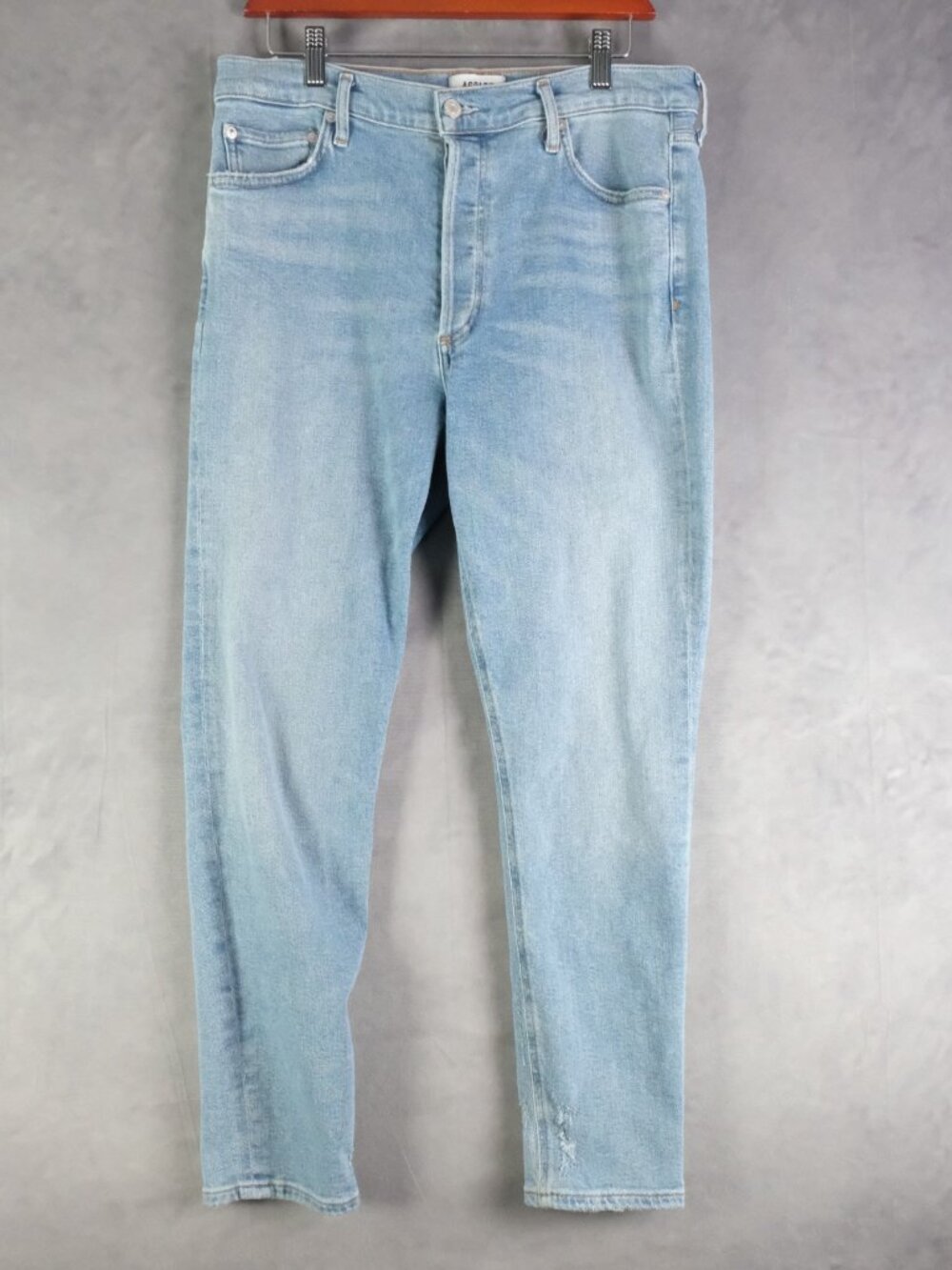 Agolde Nico Jeans Womens 30 Blue Lightwash High Rise Slim Fit Stretch 28"